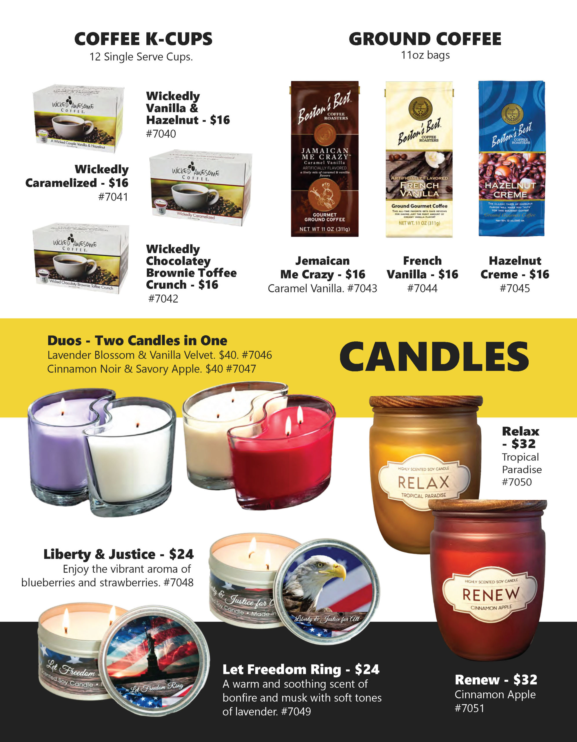 Coffee Fundraiser, Candle Fundraiser